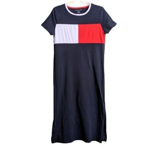 Tommy Hilfiger Dress T-shirt Navy White Red Crew Neck Short Sleeves Colo…